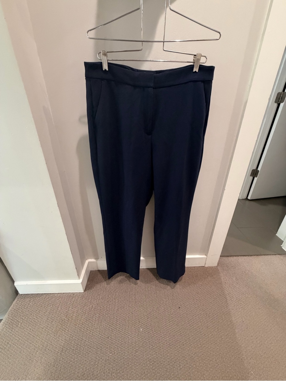 J.Crew Kate Straight-Leg Pant Navy Size 14 Four-Season Stretch Work Trouser